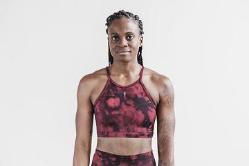 Red Nobull Halter Sports Bra (TIE-DYE) Women's Sports Bra | CA Q2233M